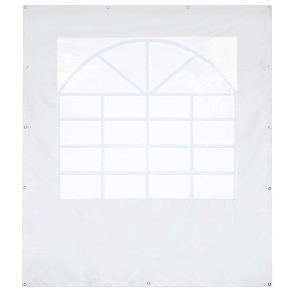vidaXL Partyzelt-Seitenwand mit Fenster 2 x 2 m Weiß 550 g/m² PVC