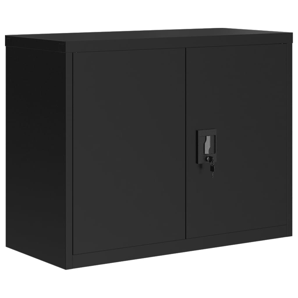 vidaXL Aktenschrank Schwarz 90x40x70 cm Stahl