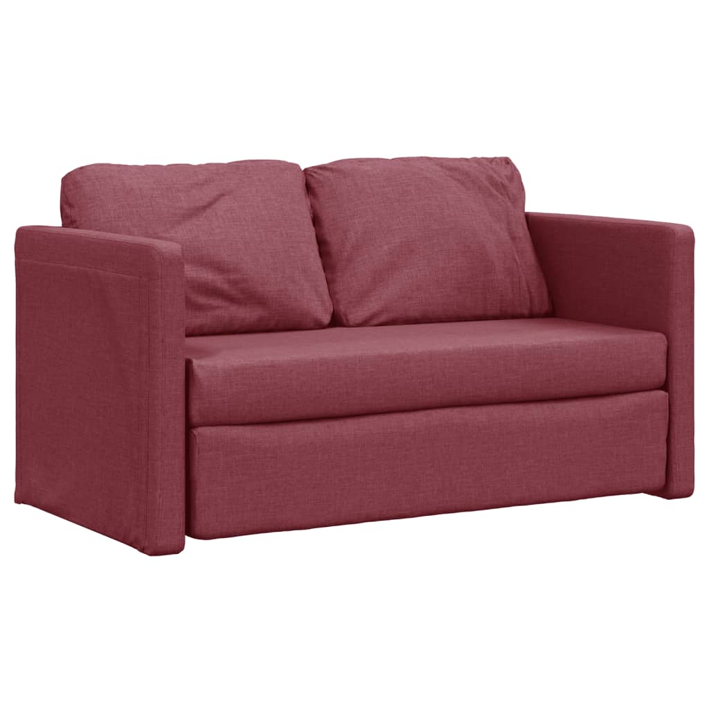 vidaXL Bodensofa mit Schlaffunktion Weinrot 112x174x55 cm Stoff