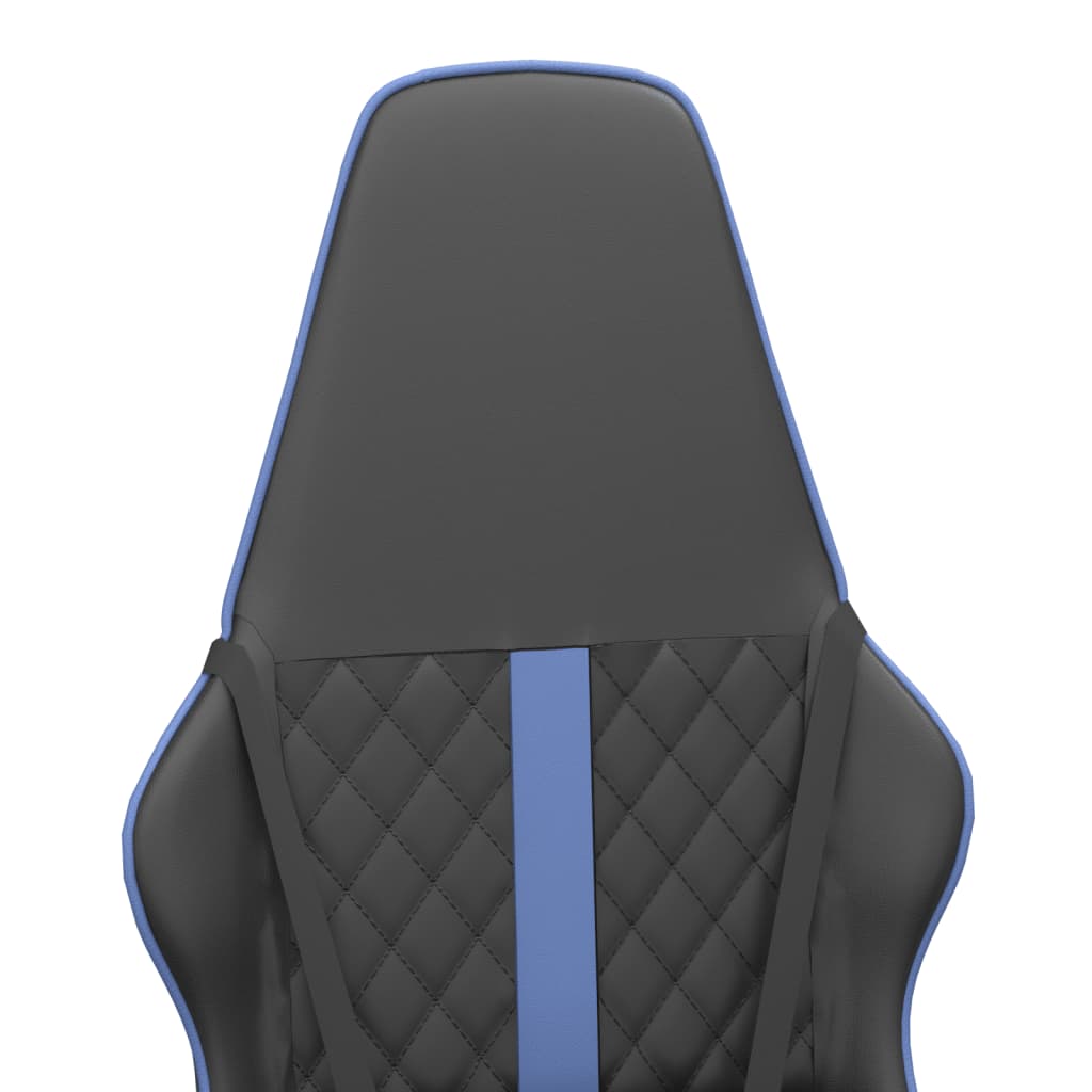 vidaXL Gaming-Stuhl mit Massagefunktion Blau und Schwarz Kunstleder