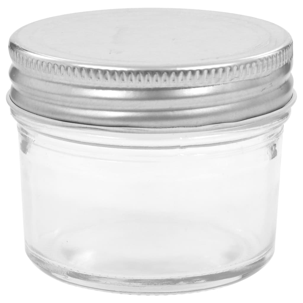 vidaXL Marmeladengläser mit Silbernen Deckeln 24 Stk. 110 ml