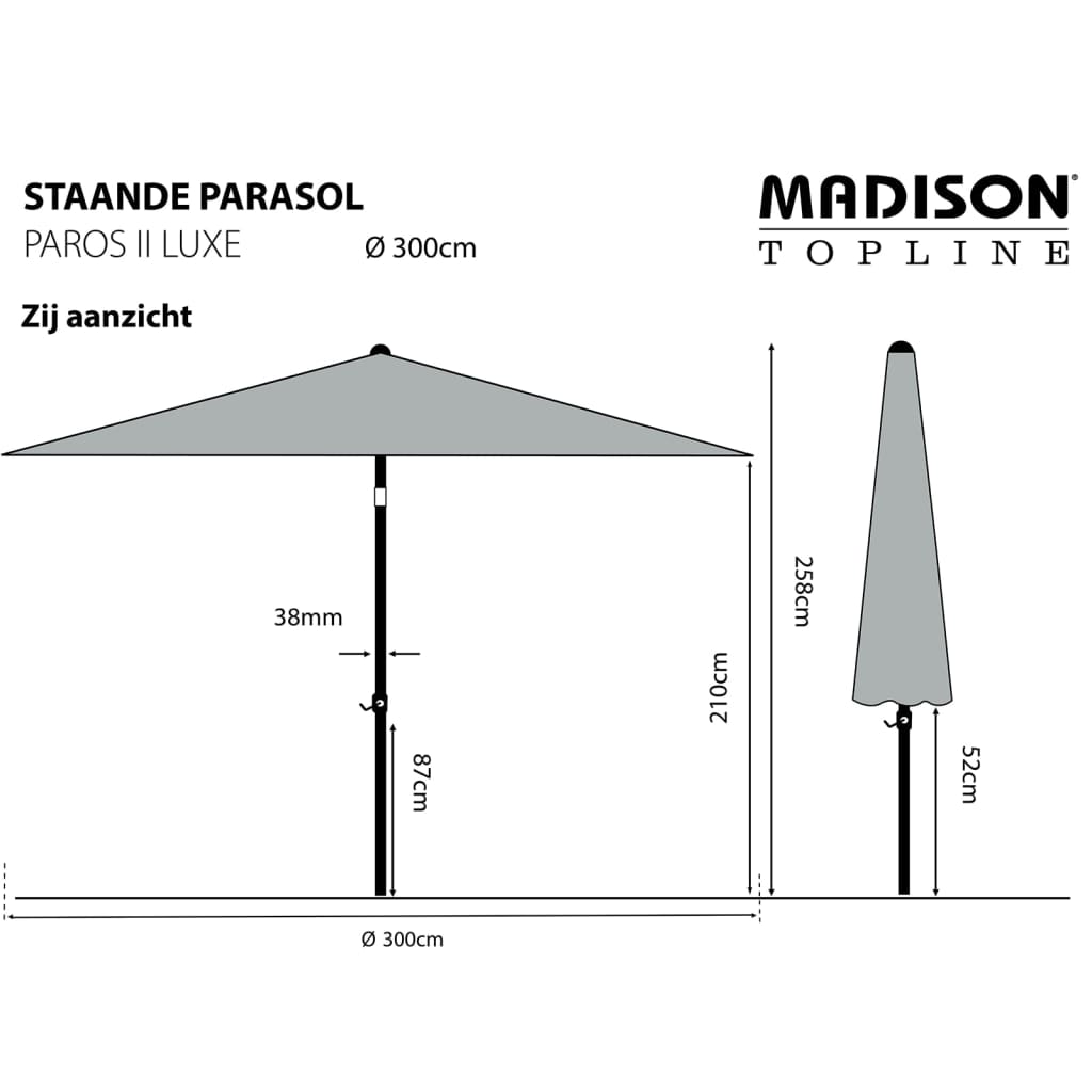 Madison Sonnenschirm Paros II Luxe 300 cm Grau
