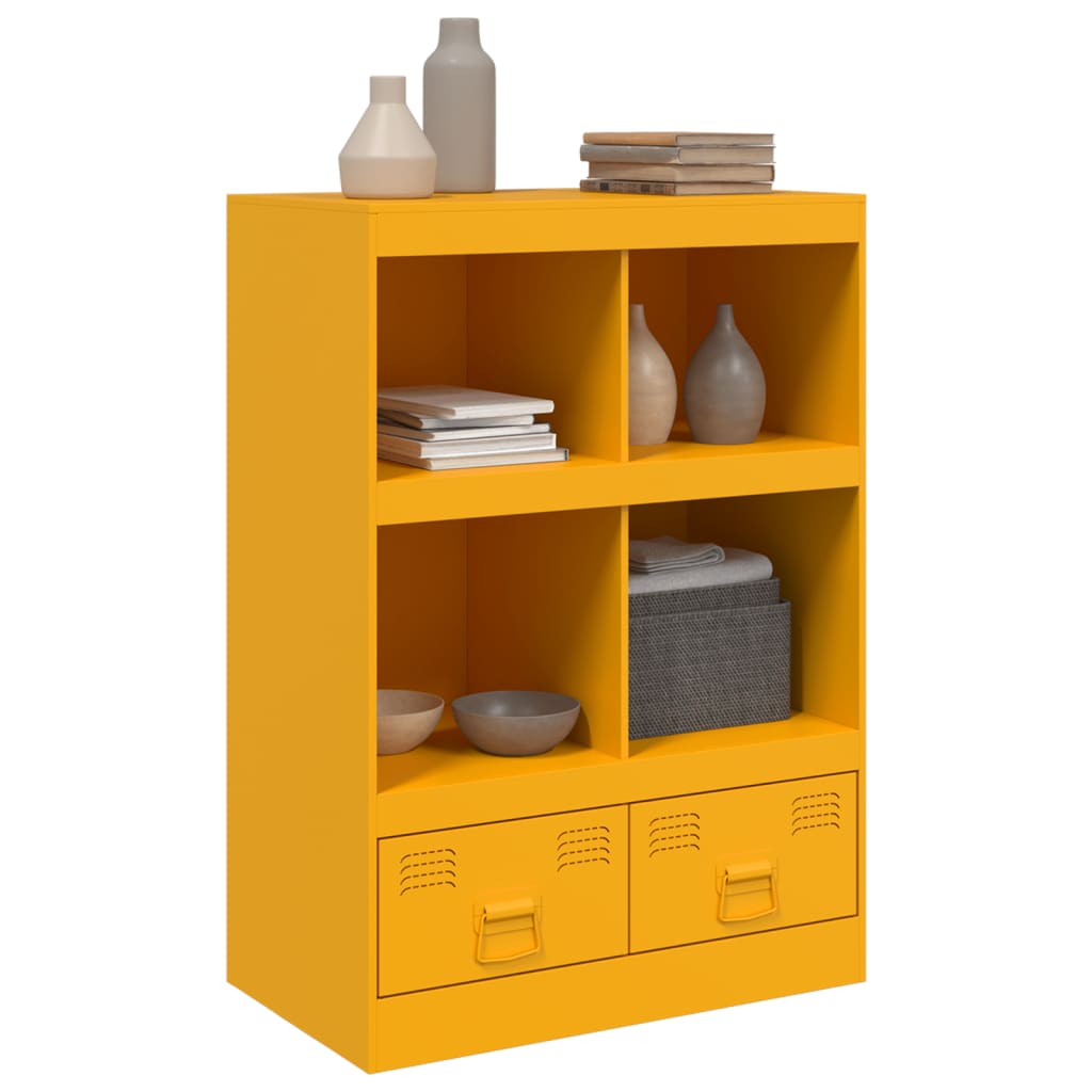 vidaXL Highboard Senfgelb 67x39x95 cm Stahl