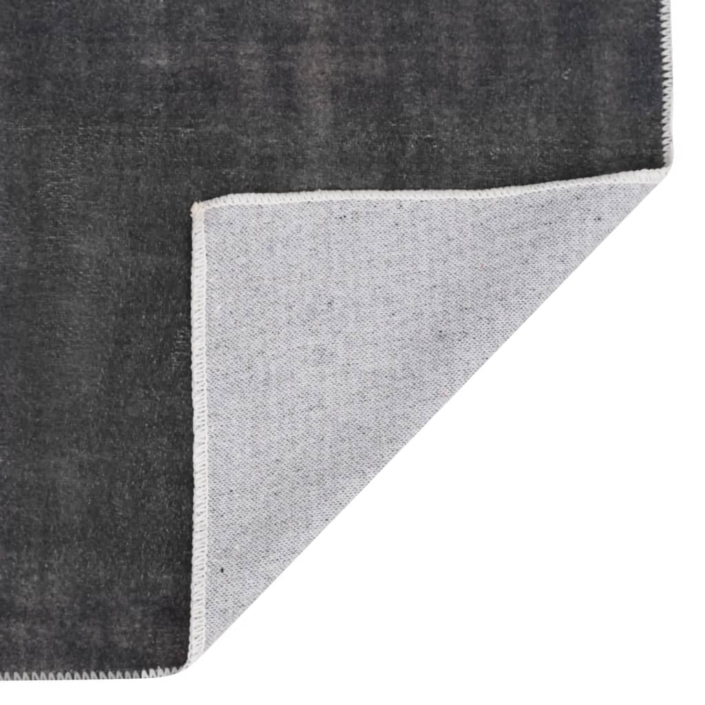 vidaXL Teppichläufer Waschbar Faltbar Anthrazit 60x300 cm Polyester