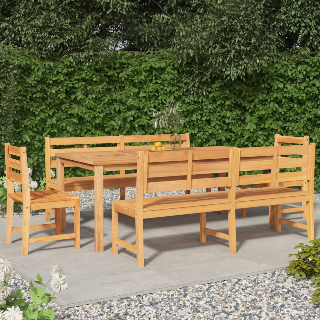 vidaXL 5-tlg. Garten-Essgruppe Massivholz Teak