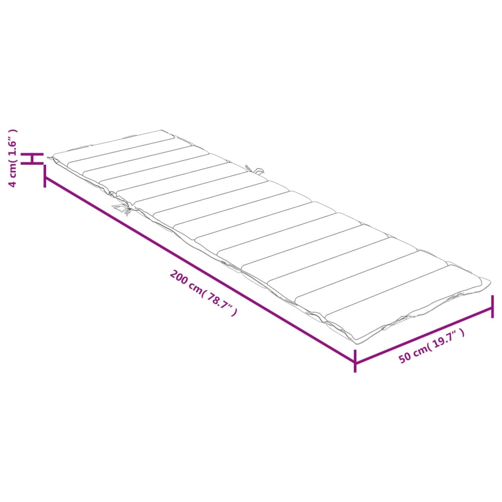 vidaXL Sonnenliegen-Auflage Melange Hellgrau 200x50x4 cm Stoff