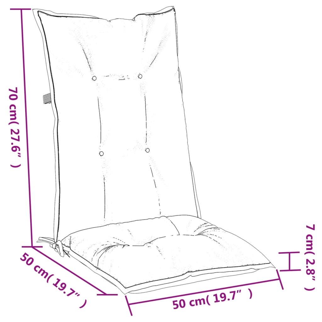 vidaXL Hochlehner-Auflagen 2 Stk. Melange Anthrazit 120x50x7cm Stoff