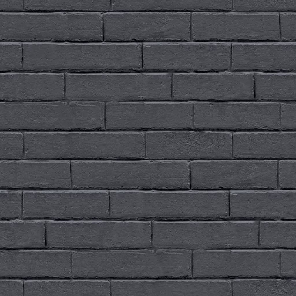 Noordwand Tapete Good Vibes Chalkboard Brick Wall Schwarz und Grau