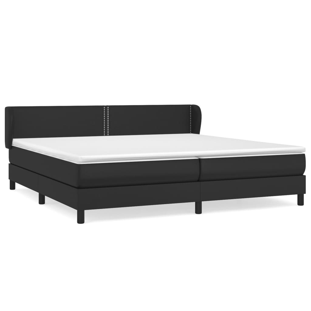 vidaXL Boxspringbett mit Matratze Schwarz 200x200 cm Kunstleder