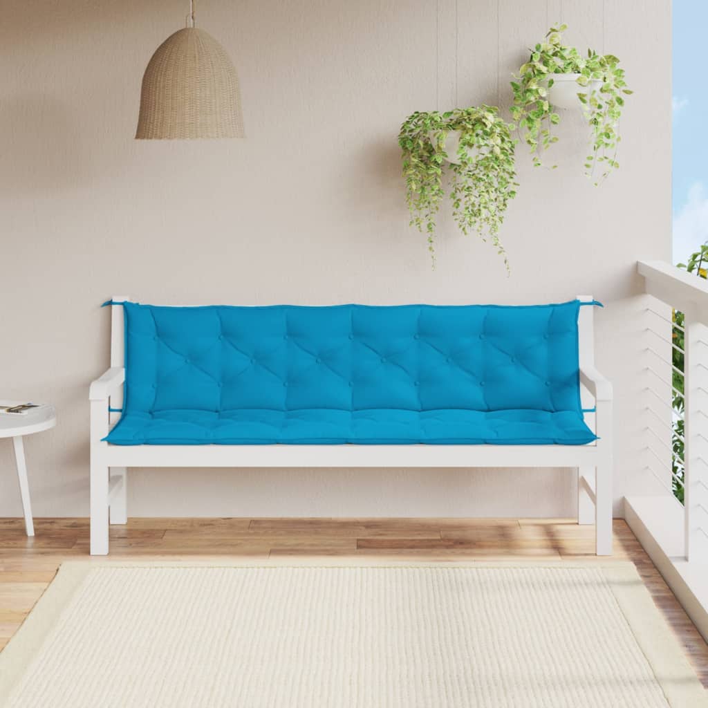 vidaXL Gartenbank-Auflagen 2 Stk. Hellblau 200x50x7 cm Oxford-Gewebe