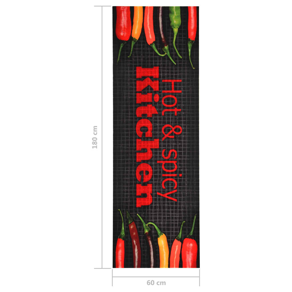 vidaXL Küchenbodenmatte Waschbar Hot&Spicy 60x180 cm