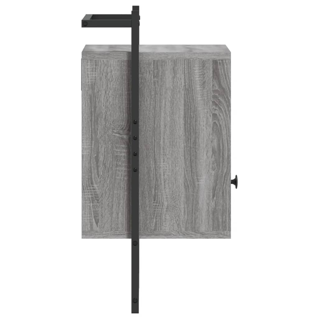 vidaXL Wand-Nachttisch Grau Sonoma 40x30x61 cm Holzwerkstoff
