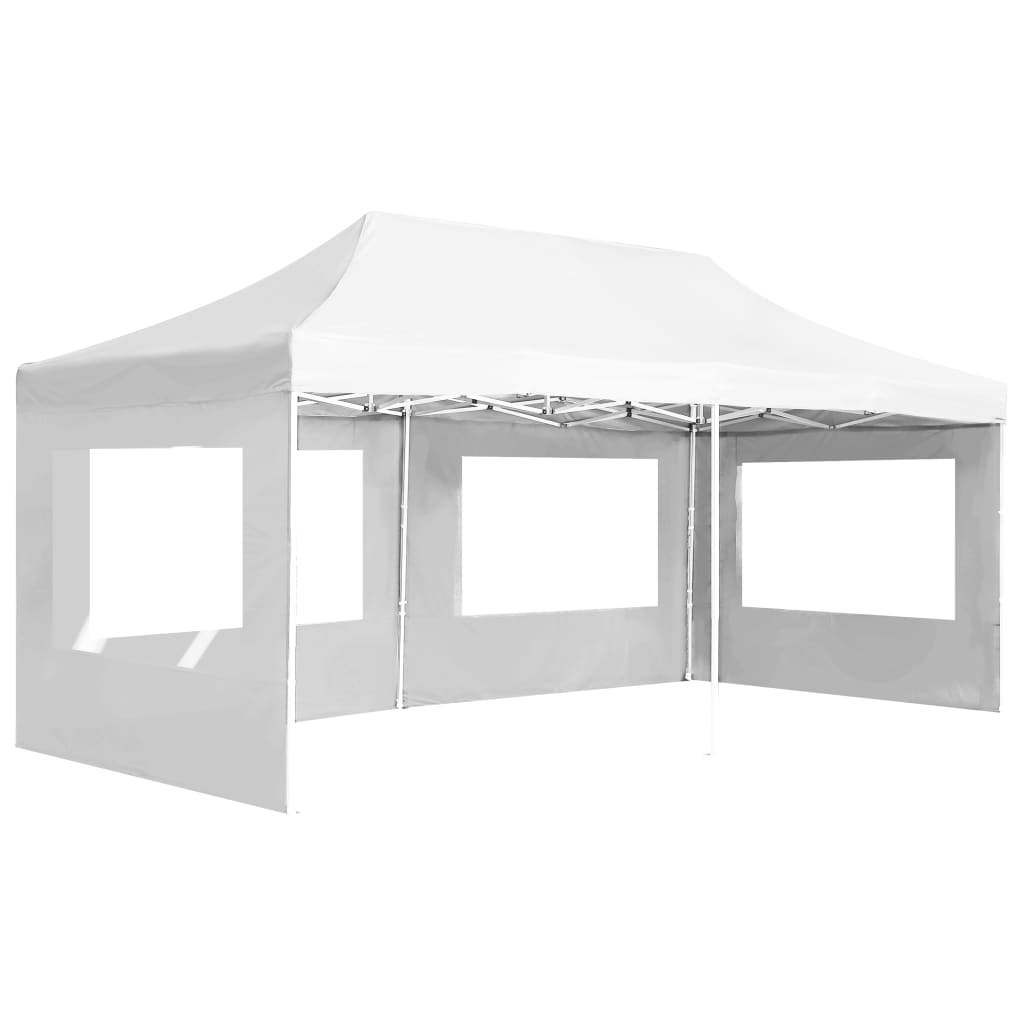 vidaXL Profi-Partyzelt Faltbar mit Wänden Aluminium 6×3m Weiß