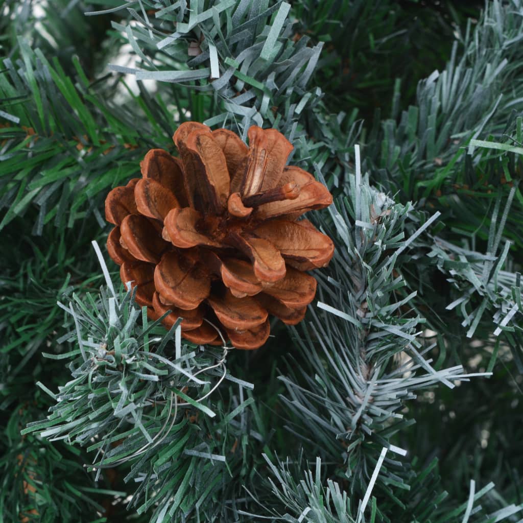 vidaXL Künstlicher Weihnachtsbaum mit Tannenzapfen gefrostet 150 cm