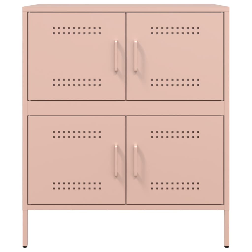 vidaXL Sideboard Rosa 68x39x79 cm Stahl