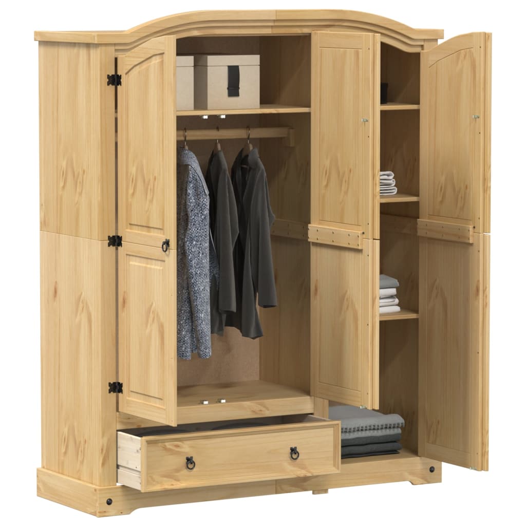 vidaXL Kleiderschrank Corona 151,5x52x186 cm Massivholz Kiefer