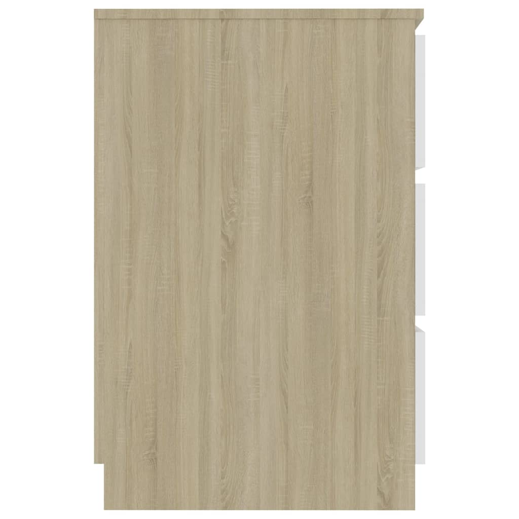 vidaXL Schreibtisch Weiß und Sonoma-Eiche 140x50x77 cm Holzwerkstoff