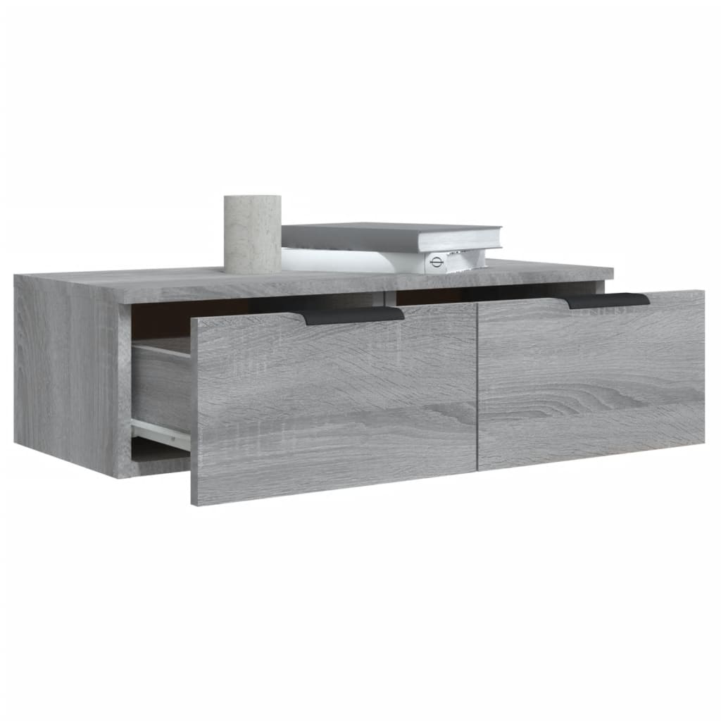 vidaXL Wandschränke 2 Stk. Grau Sonoma 68x30x20 cm Holzwerkstoff