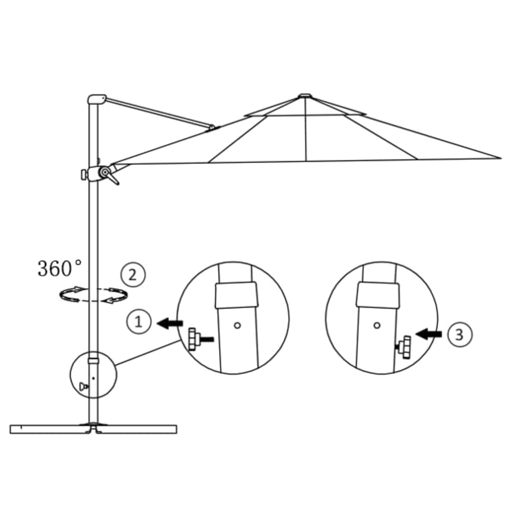 vidaXL Ampelschirm mit Aluminium-Mast 300 cm Terrakotta