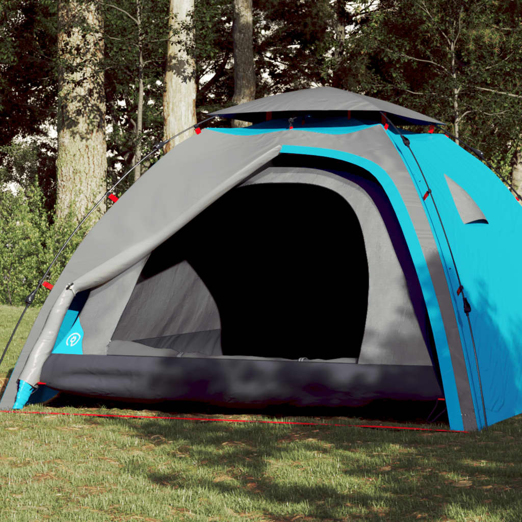 vidaXL Kuppel-Campingzelt 4 Personen Blau Quick Release