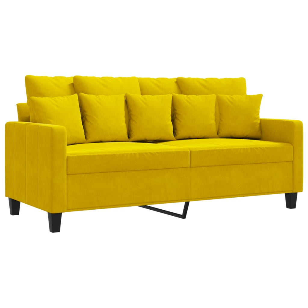 vidaXL 2-Sitzer-Sofa Gelb 140 cm Samt