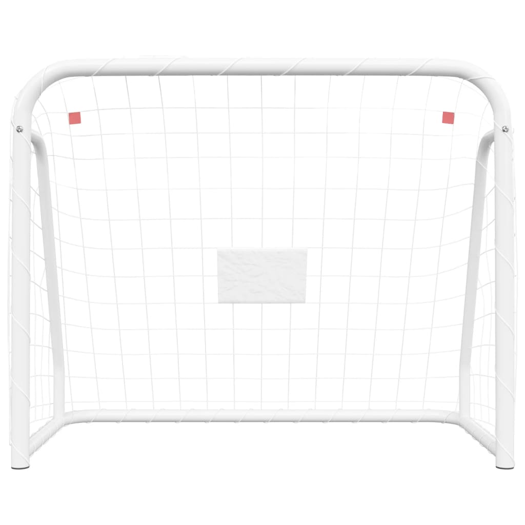 vidaXL Fußballtor mit Netz Weiß 125x96x60 cm Stahl & Polyester