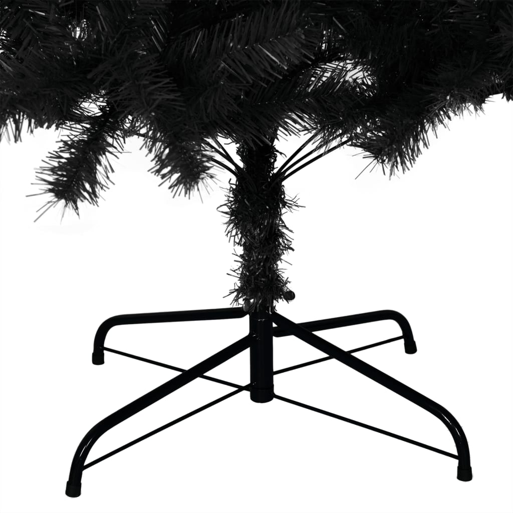 vidaXL Künstlicher Weihnachtsbaum mit Ständer Schwarz 180 cm PVC