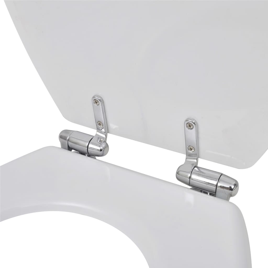 vidaXL Toilettensitz MDF Deckel mit Absenkautomatik Design Weiß
