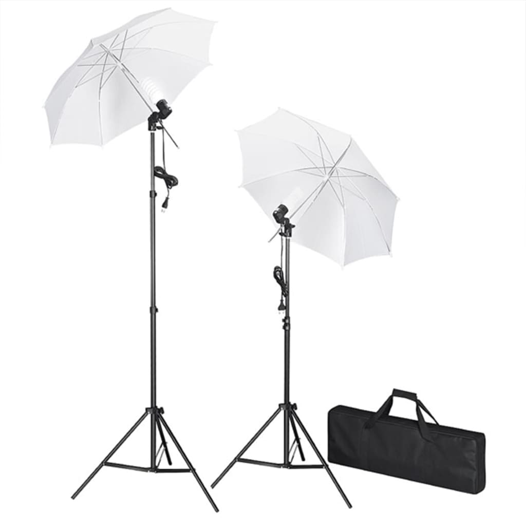 vidaXL Fotostudio-Set mit Lampen, Schirmen, Hintergrund, Reflektor