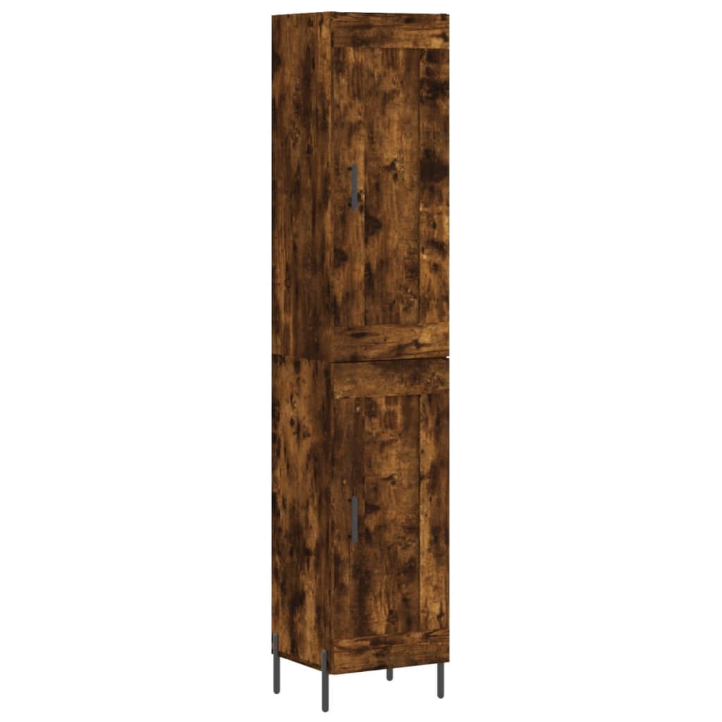 vidaXL Highboard Räuchereiche 34,5x34x180 cm Holzwerkstoff