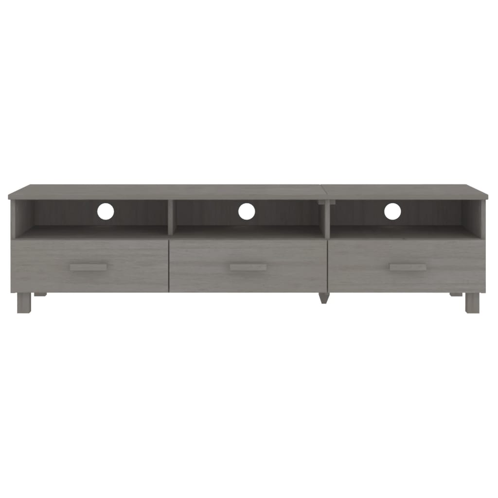 vidaXL TV-Schrank HAMAR Hellgrau 158x40x40 cm Massivholz Kiefer