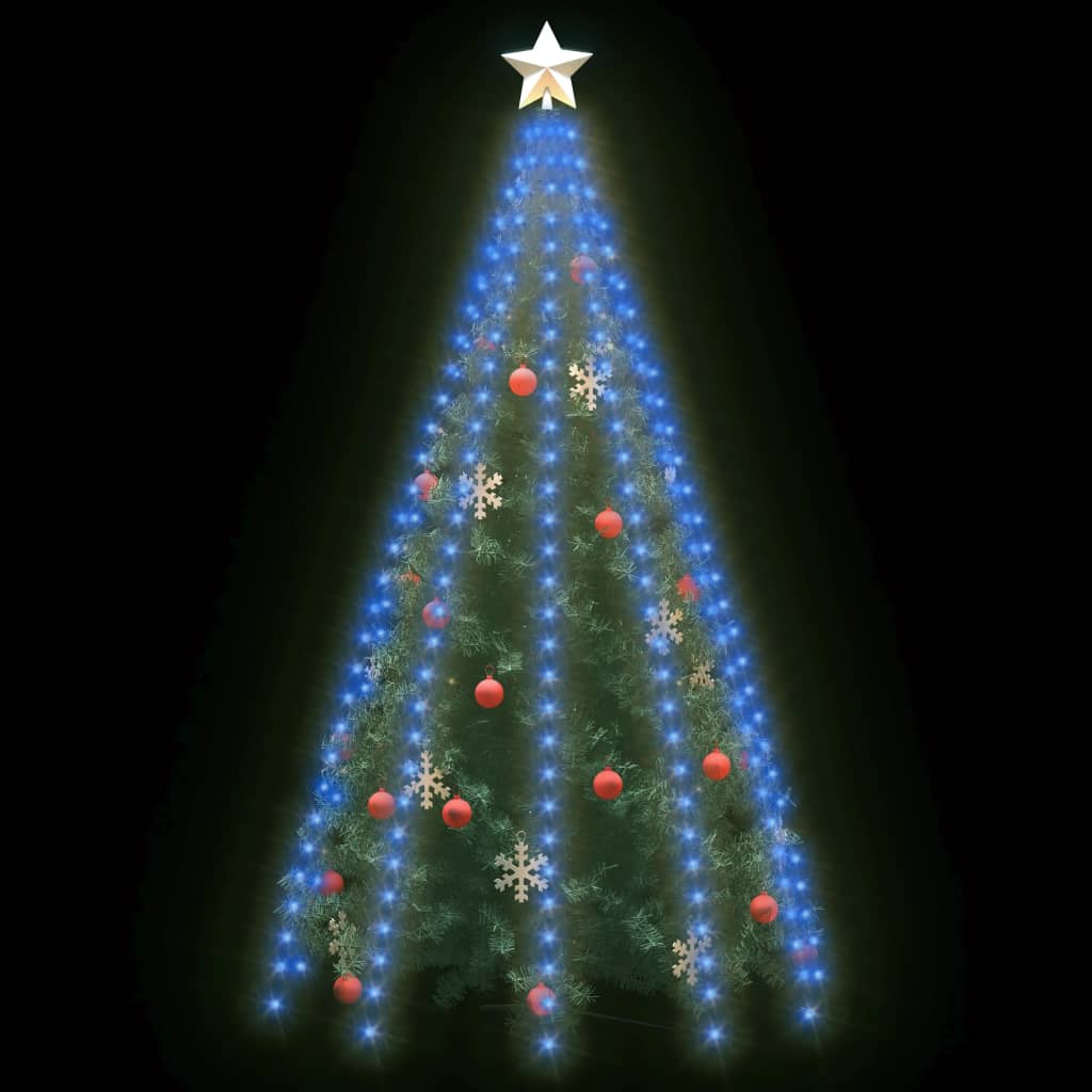 vidaXL Weihnachtsbaum-Lichternetz mit 250 LEDs Blau 250 cm