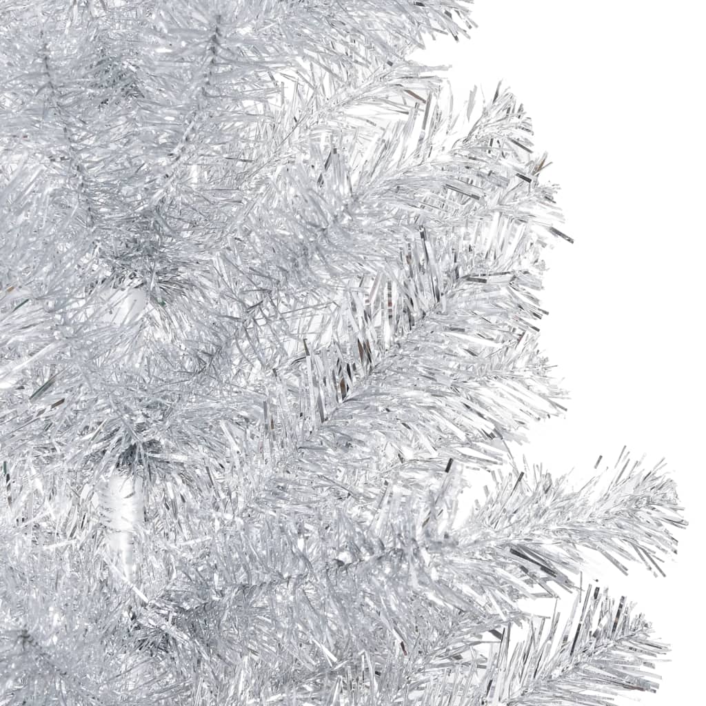 vidaXL Künstlicher Weihnachtsbaum Beleuchtung & Ständer Silber 240 cm