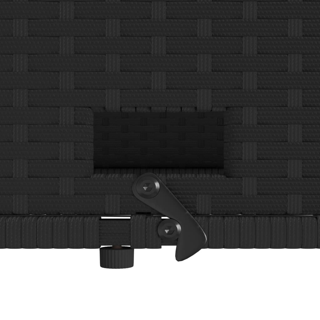 vidaXL Gartensofa mit Kissen 2-Sitzer Schwarz Poly Rattan&Akazienholz