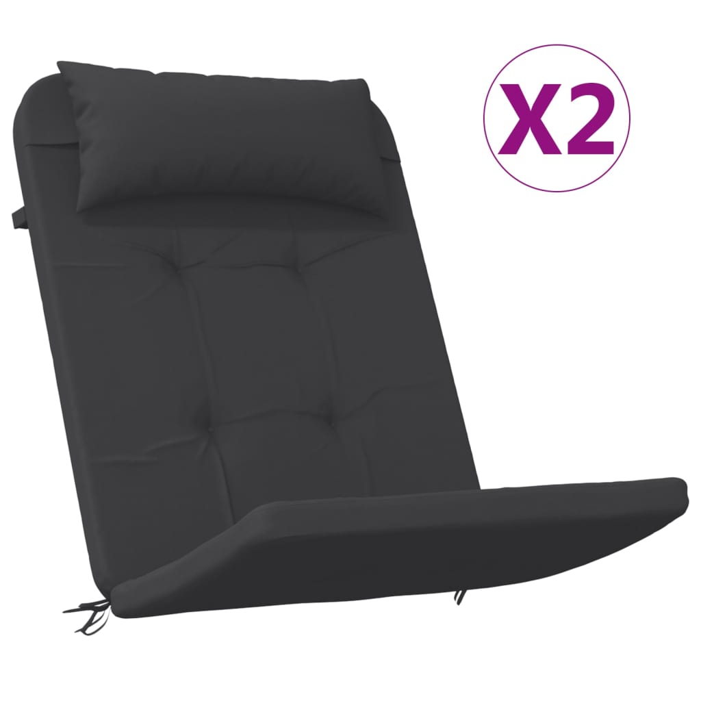 vidaXL Adirondack-Auflagen 2 Stk. Schwarz Oxford-Gewebe