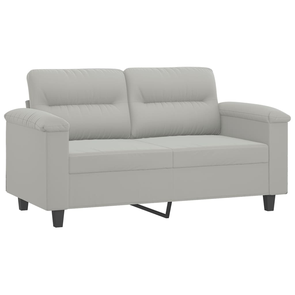 vidaXL 2-Sitzer-Sofa Hellgrau 120 cm Mikrofasergewebe