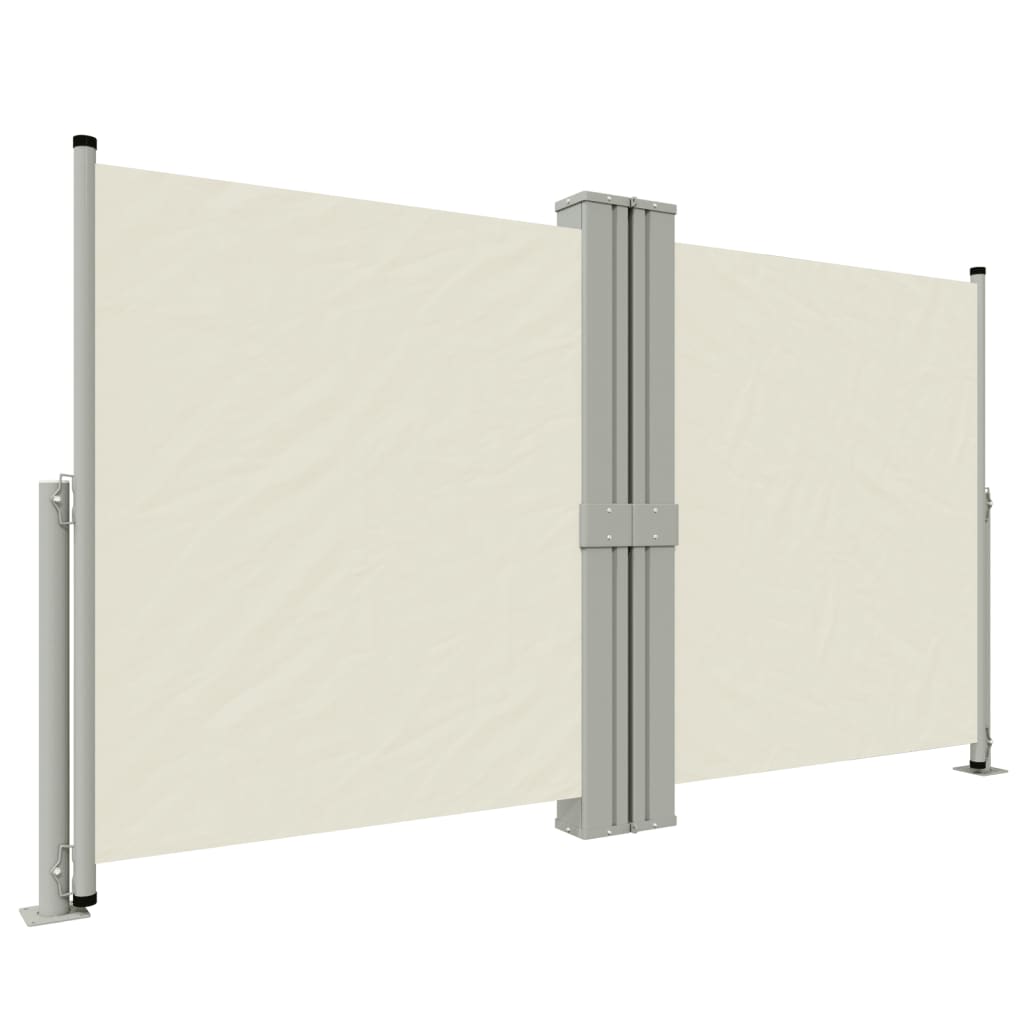 vidaXL Seitenmarkise Ausziehbar Creme 140x1200 cm