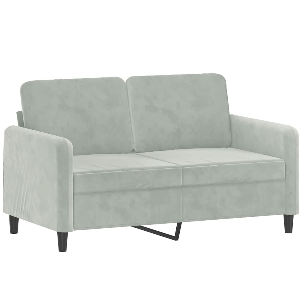 vidaXL 2-Sitzer-Sofa Hellgrau 120 cm Samt