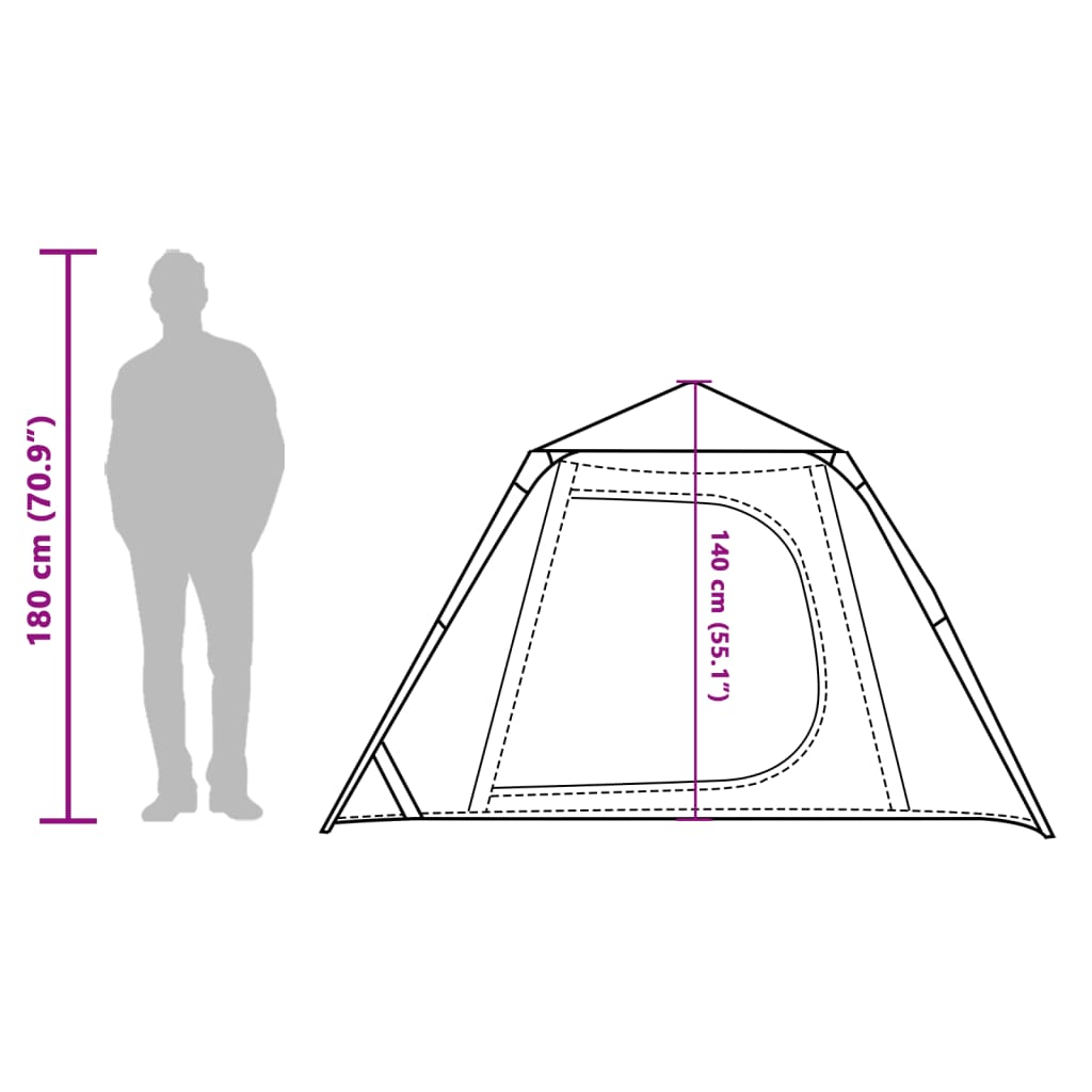 vidaXL Kuppel-Campingzelt 4 Personen Blau Quick Release