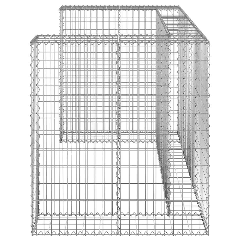vidaXL Gabionenwand für Mülltonnen Verzinkter Stahl 180x100x110 cm
