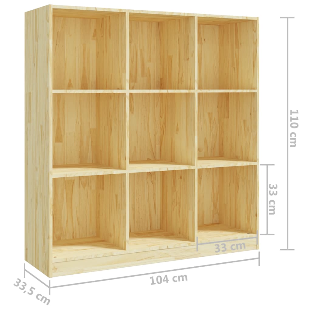 vidaXL Bücherregal/Raumteiler 104x33,5x110 cm Massivholz Kiefer