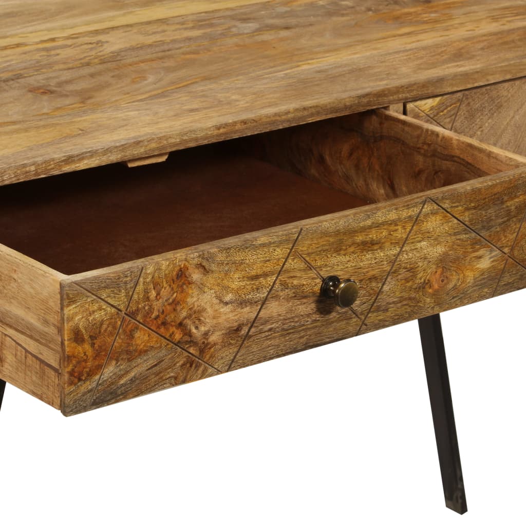 vidaXL Schreibtisch mit Schubladen Massivholz Mango 110×50×76 cm