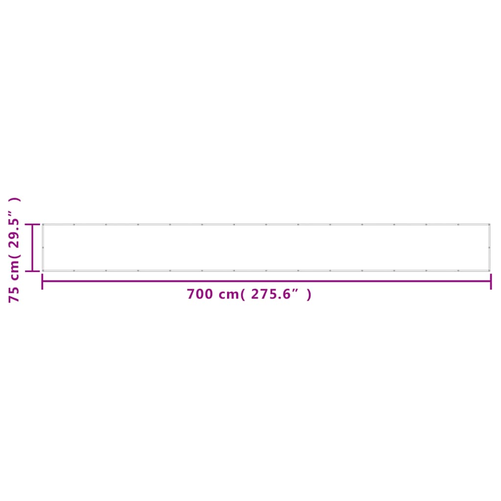 vidaXL Balkon-Sichtschutz Weiß 75x700 cm 100 % Polyester-Oxford