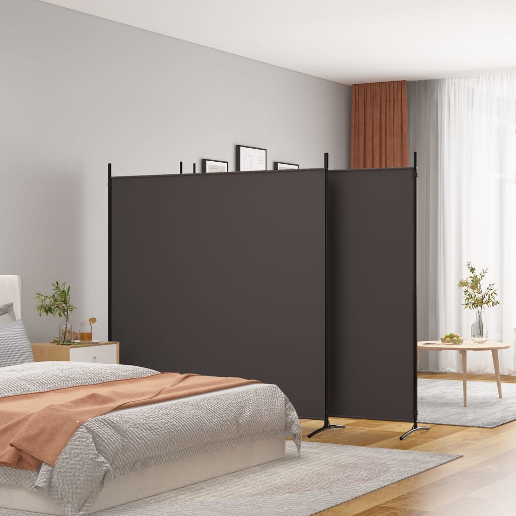 vidaXL 4-tlg. Paravent Braun 698x180 cm Stoff