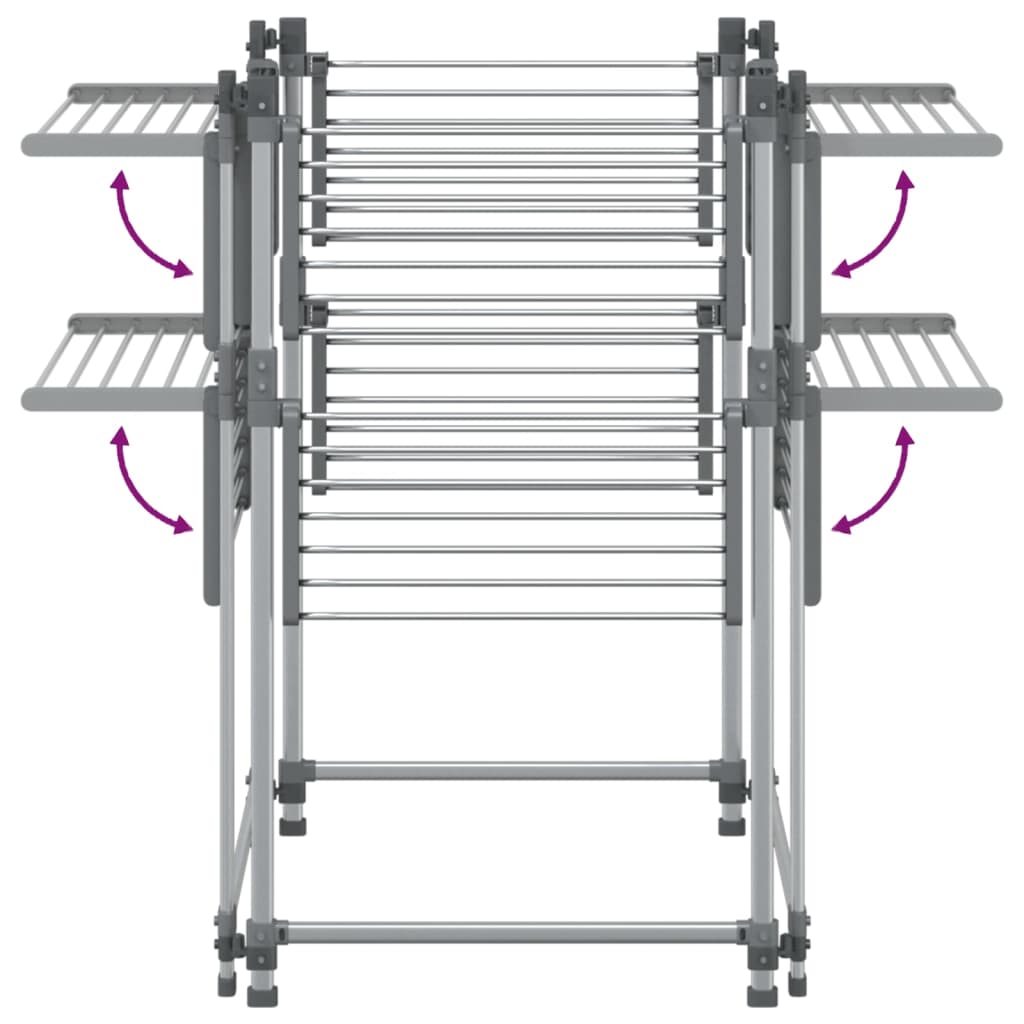 vidaXL Wäschetrockner 107x107x120 cm Aluminium