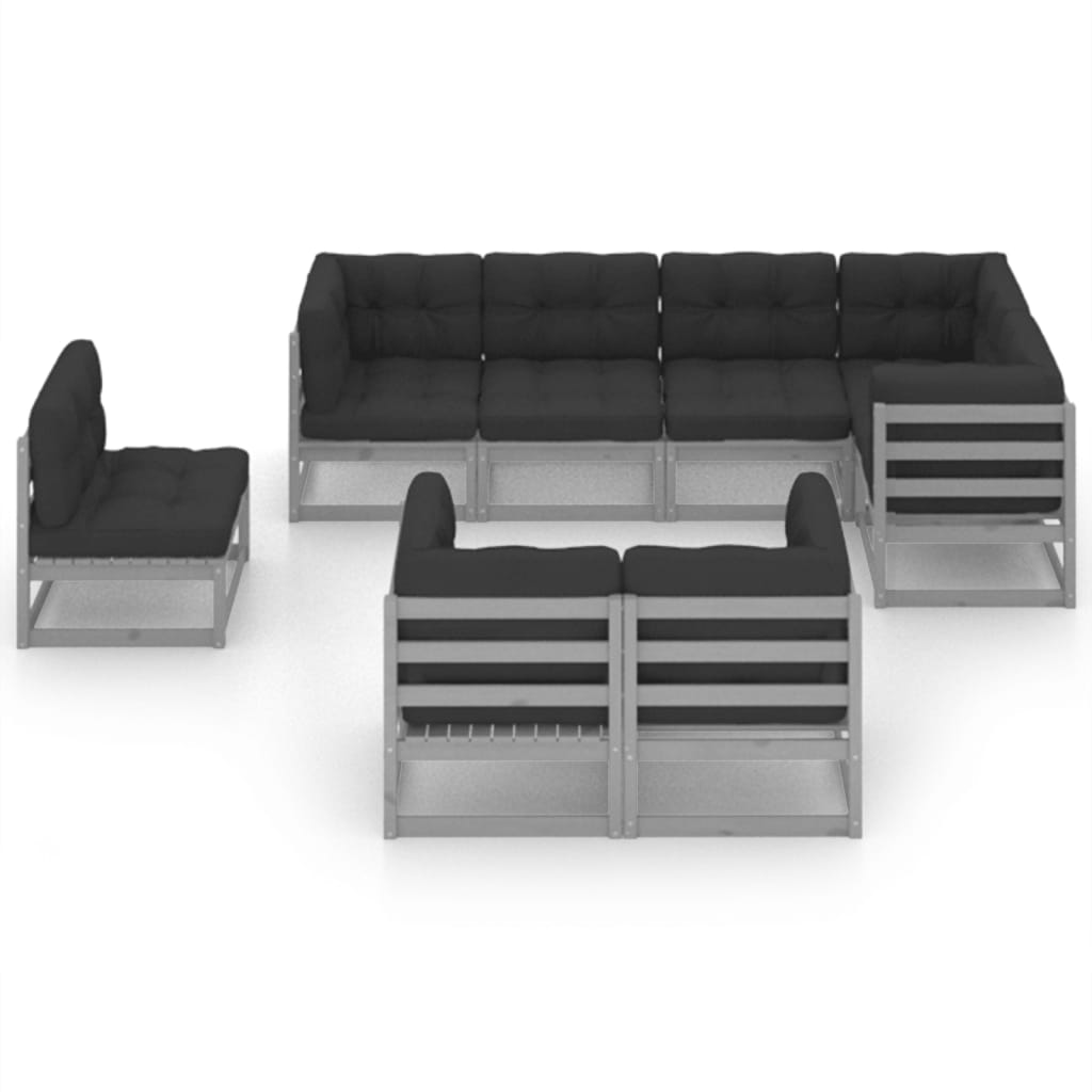 vidaXL 8-tlg. Garten-Lounge-Set mit Kissen Massivholz Kiefer