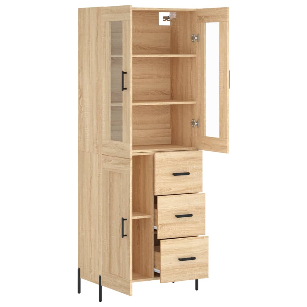 vidaXL Highboard Sonoma-Eiche 69,5x34x180 cm Holzwerkstoff