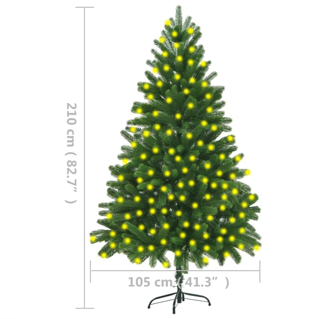 vidaXL Künstlicher Weihnachtsbaum mit Beleuchtung 210 cm Grün
