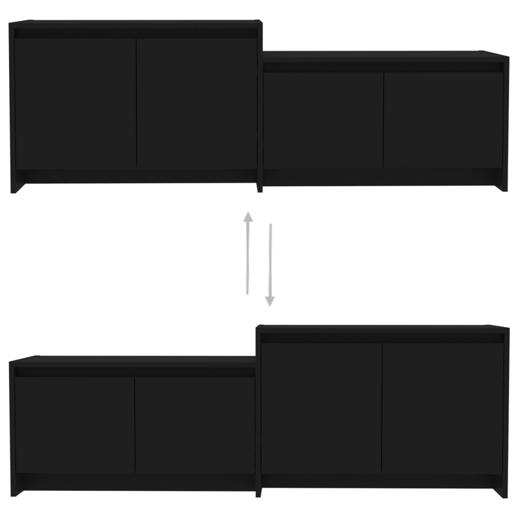 vidaXL TV-Schrank Schwarz 146,5x35x50 cm Holzwerkstoff