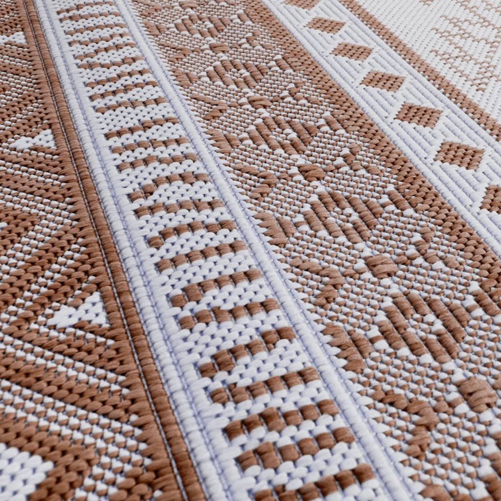 vidaXL Outdoor-Teppich Braun und Weiß 80x150 cm Beidseitig Nutzbar